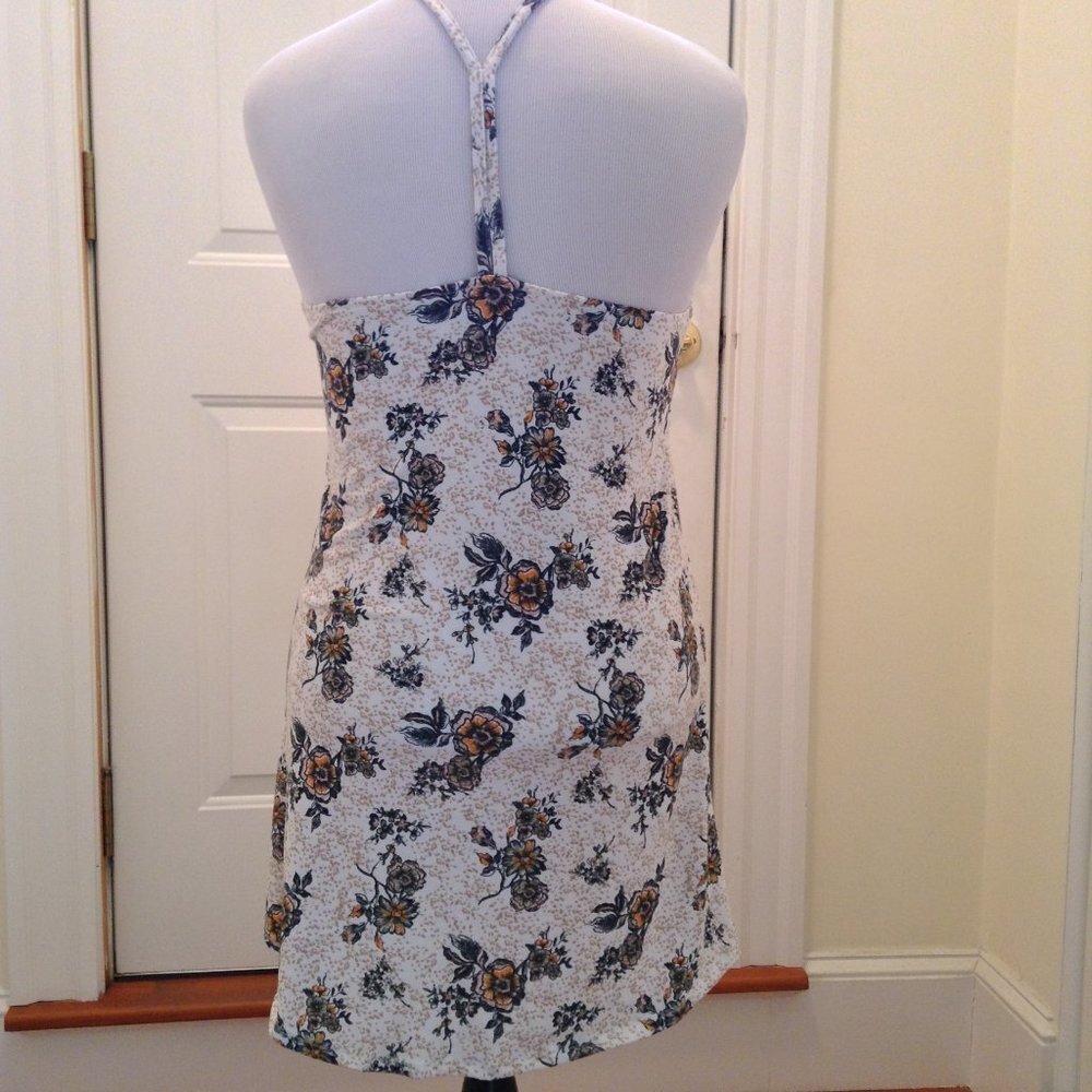 No Boundaries Tan flower dress spaghetti straps L - Picture 4 of 4